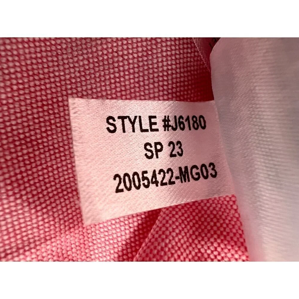 New J. Crew Size L Flex oxford casual shirt Pink SP23 *Thread Pull*
